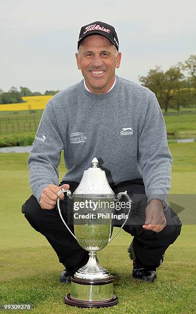 Bill Longmuir of Scotland poses with the trophy after the final round of the Handa Senior Masters presented by The Stapleford Forum played at...