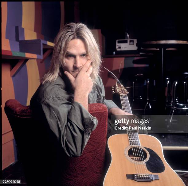 Portrait of the singer Mike Peters at the Double Door in Chicago, Illinois, February 15, 1996.