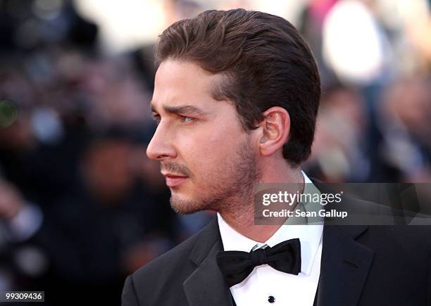 Shia Lebeouf attends the "Wall Street: Money Never Sleeps" Premiere at the Palais des Festivals during the 63rd Annual Cannes Film Festival on May...