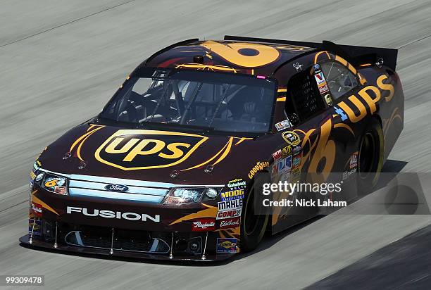 David Ragan drives the UPS Ford during practice for the NASCAR Sprint Cup Series Autism Speaks 400 at Dover International Speedway on May 14, 2010 in...