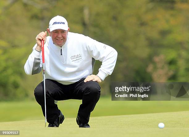 John Harrison of England in action during the final round of the Handa Senior Masters presented by The Stapleford Forum played at Stapleford Park on...