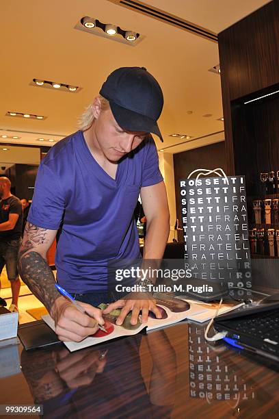 Simon Kjaer attends the Fratelli Rossetti Store Event For Palermo Football Playerson May 14, 2010 in Palermo, Italy.