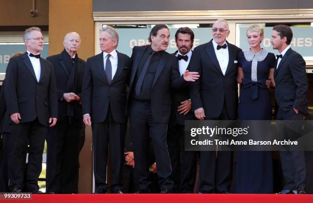 Director of the Cannes Film Festival Thierry Fremaux, Cannes Film Festival President Gilles Jacob, Michael Douglas, director Oliver Stone, Josh...