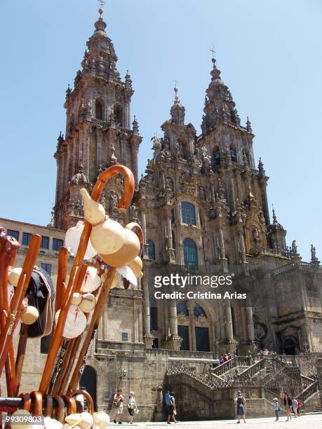 Obradoiro Façade, Cathedral of Santiago de Compostela , Saint Jaques Way, Jacobean Route, La Coruna, Galicia, Spain, July 2007 .