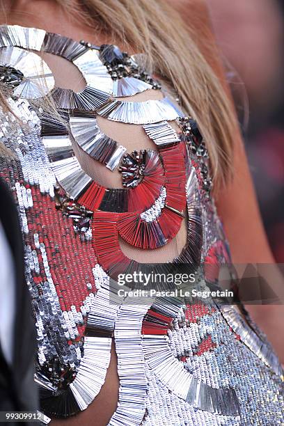 Tiziana Rocca attends the "Wall Street: Money Never Sleeps" Premiere at the Palais des Festivals during the 63rd Annual Cannes Film Festival on May...