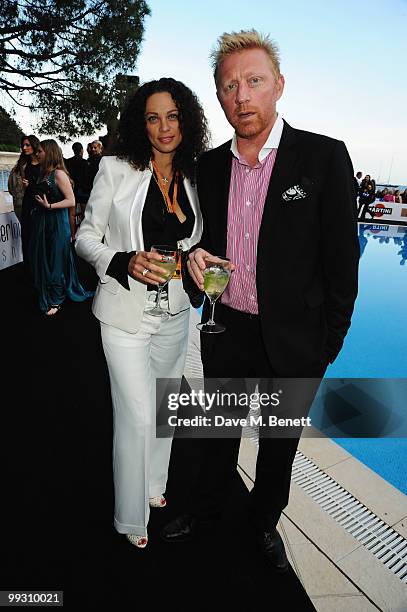 Boris Becker and his wife Sharlely Becker attend the Amber Fashion Show and Auction held at the Meridien Beach Plaza on May 14, 2010 in Monte Carlo,...