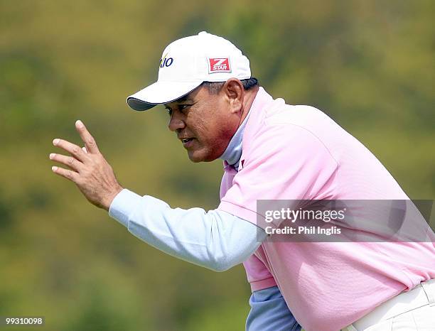 Boonchu Ruangkit of Thailand in action during the final round of the Handa Senior Masters presented by The Stapleford Forum played at Stapleford Park...