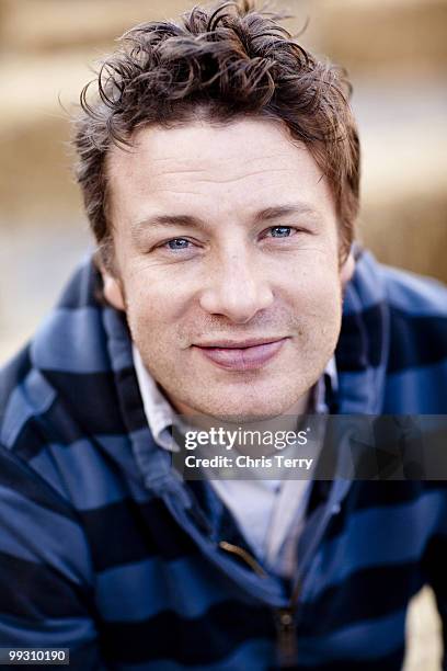 Chef Jamie Oliver poses for a portrait shoot in Huntingdon on November 21, 2009.