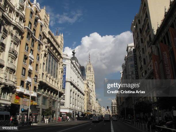 Second stage of Gran Via Street, Red de San Luis-Plaza del Callao, Madrid, Spain, March-2010 .