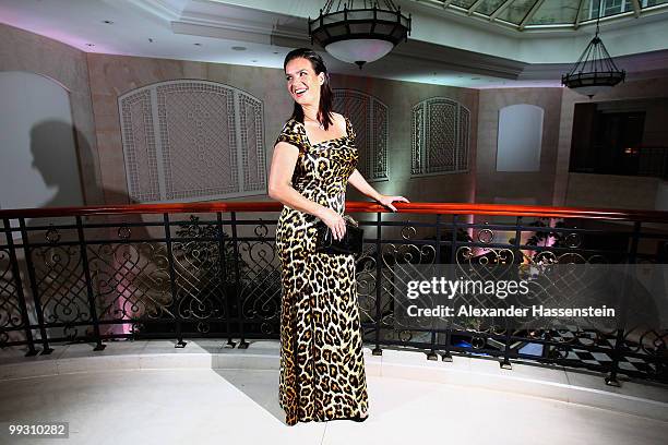 Katarina Witt arrives for the Goldene Sportpyramide Award at the Adlon Hotel on May 14, 2010 in Berlin, Germany.