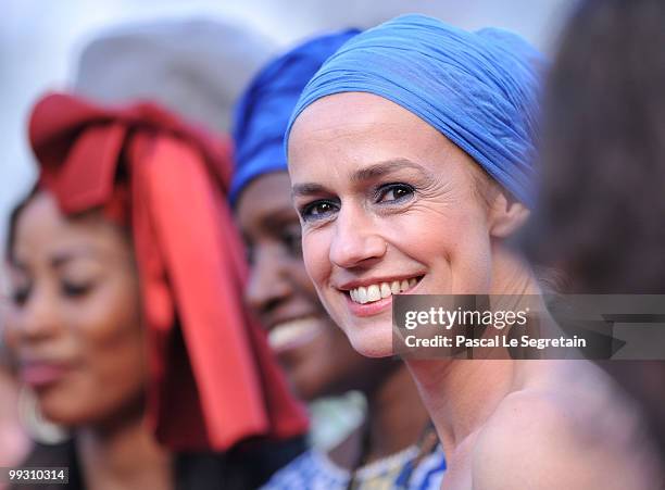 Actress Sandrine Bonnaire attends the "Wall Street: Money Never Sleeps" Premiere at the Palais des Festivals during the 63rd Annual Cannes Film...