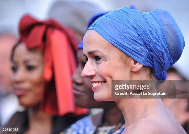 Actress Sandrine Bonnaire attends the "Wall Street: Money Never Sleeps" Premiere at the Palais des Festivals during the 63rd Annual Cannes Film...