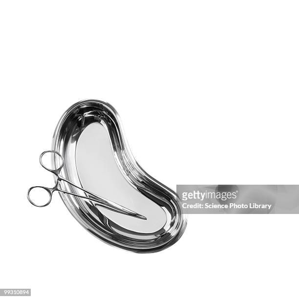 forceps in a kidney dish - surgical tray stock pictures, royalty-free photos & images