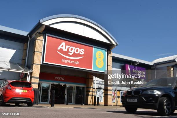 General view of an Argos and mobile phone EE retail outlet store on July 3, 2018 in Southend on Sea, England.
