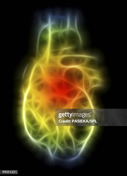 heart, computer artwork - physiologie stock-grafiken, -clipart, -cartoons und -symbole