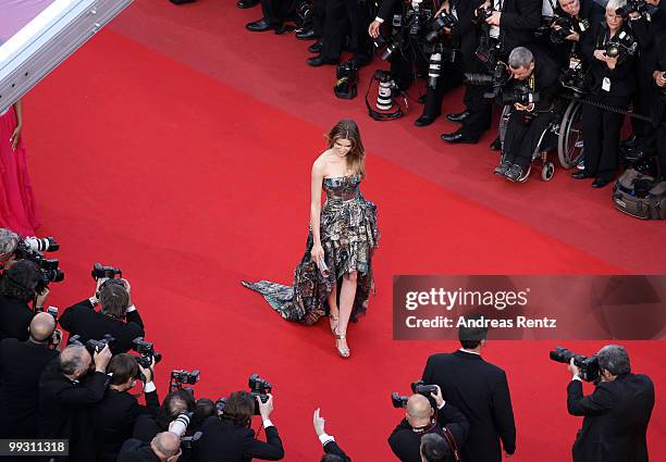 Alessia Piovan attends the "Wall Street: Money Never Sleeps" Premiere at the Palais des Festivals during the 63rd Annual Cannes Film Festival on May...