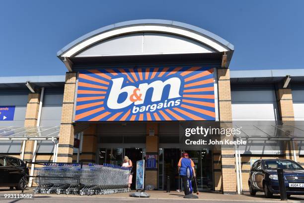 General view of a B&M discount retail outlet store on July 3, 2018 in Southend on Sea, England.