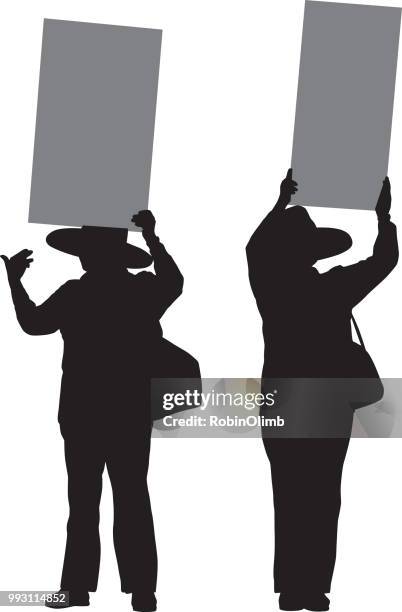 woman protesting silhouettes - robinolimb stock illustrations