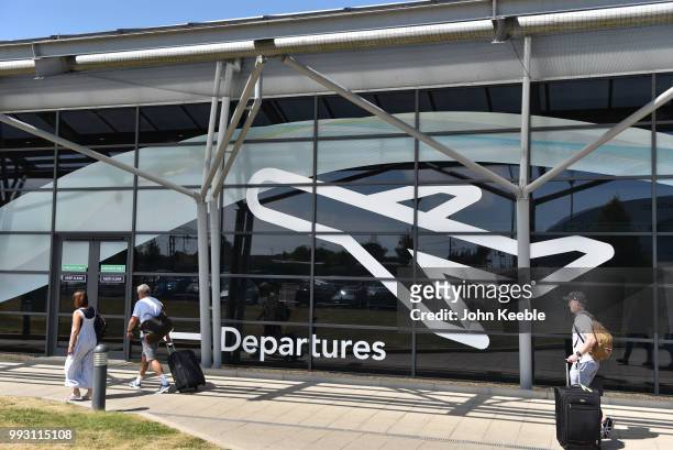 General view of passengers arriving for departures at London Southend airport on July 3, 2018 in Southend on Sea, England.