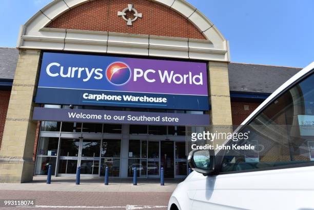 General view of a Currys electrical retail, PC World and Carphone Warehouse outlet store on July 3, 2018 in Southend on Sea, England.