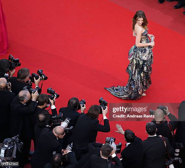 Alessia Piovan attends the "Wall Street: Money Never Sleeps" Premiere at the Palais des Festivals during the 63rd Annual Cannes Film Festival on May...