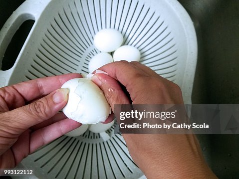 Making deviled eggs Making deviled eggs