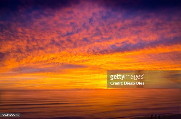 sunset over punta del este beach - este stock pictures, royalty-free photos & images