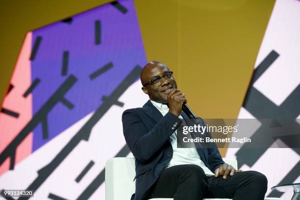 Barry Jenkins speaks onstage at 'If Beale Street Could Talk' Movie Cast and Filmmakers at Essence Festival 2018 on July 6, 2018 in New Orleans,...