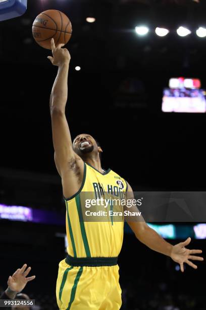 Josh Childress of Ball Hogs throws up a shot against Ghost Ballers during week three of the BIG3 three on three basketball league game at ORACLE...