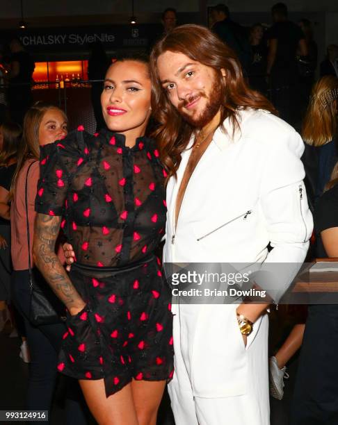 Sophia Thomalla and Riccardo Simonetti attend the Michalsky StyleNite during the Berlin Fashion Week Spring/Summer 2019 at Tempodrom on July 6, 2018...