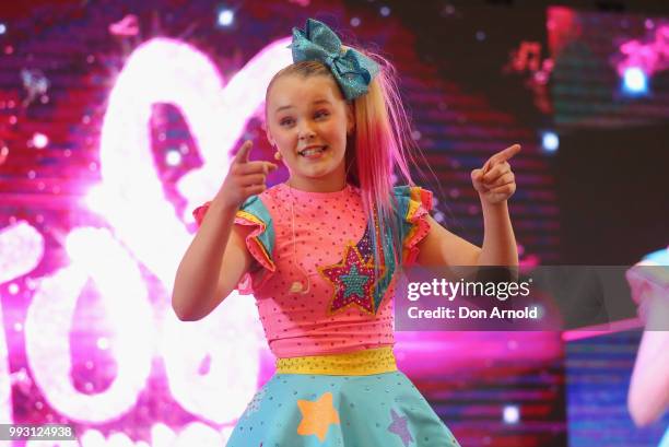 JoJo Siwa peforms live for fans at Westfield Parramatta on July 7, 2018 in Sydney, Australia.