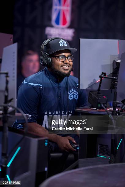 AuthenticAfrican of Grizz Gaming plays against Bucks Gaming on June 30, 2018 at the NBA 2K Studio in Long Island City, New York. NOTE TO USER: User...
