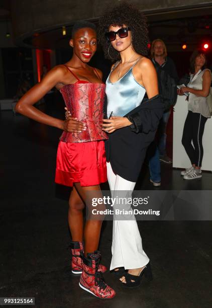 Toni and Julianna from Germany's Next Top Model 2018 attend the Michalsky StyleNite during the Berlin Fashion Week Spring/Summer 2019 at Tempodrom on...