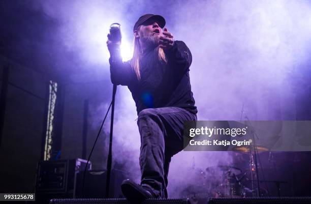 Ryan McCombs of Soil performs at Amplified Festival 2018 at Quarrydowns on July 6, 2018 in Gloucestershire, England.