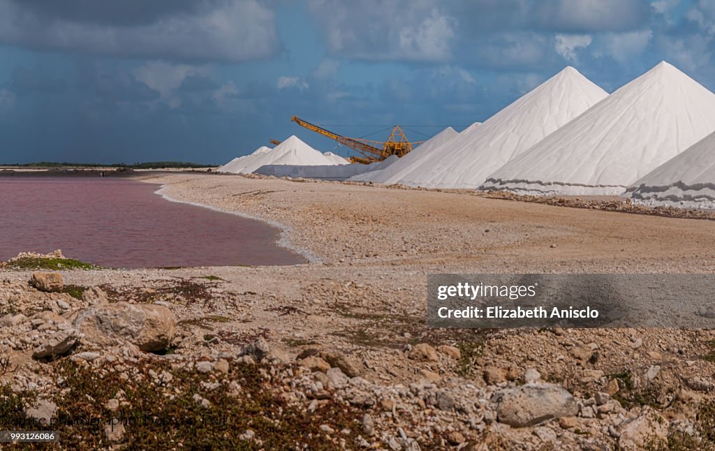 Salt pans and -piles at Bonaire