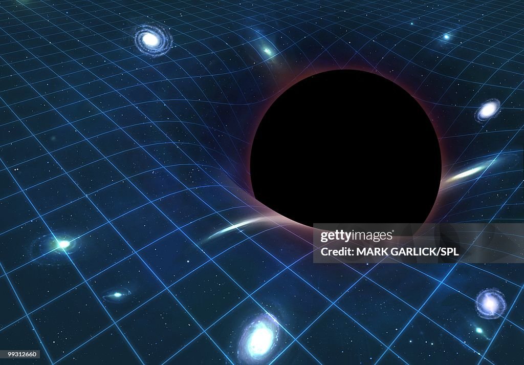 Black hole warping space-time, artwork