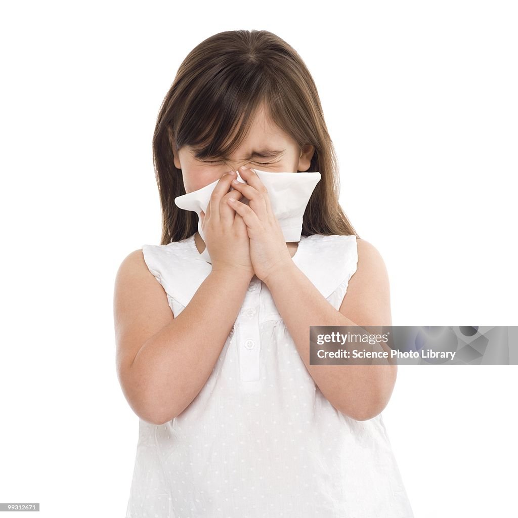 Girl sneezing