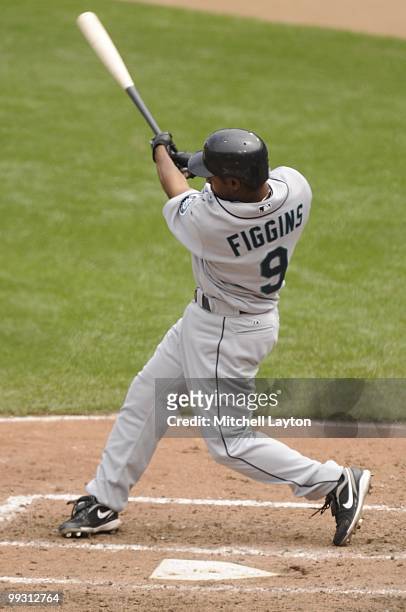 Chone Figgins of the Seattle Mariners takes a swing during a baseball game against the Baltimore Orioles on May 13, 2010 at Camden Yards in...