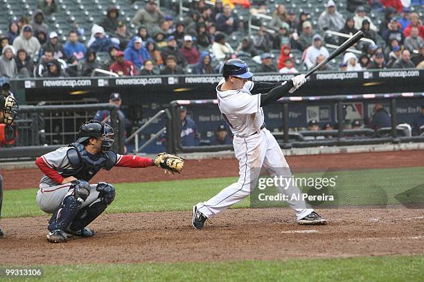 Third Baseman David Wright of the New York Mets bats against the Washington Nationals at Citi Field on May 12, 2010 in New York, New York. The...