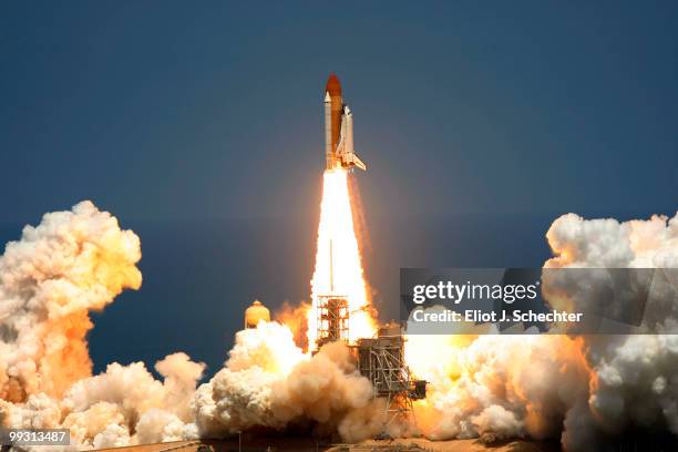 Space Shuttle Atlantis lifts off of launch pad 39-a at Kennedy Space Center for its final scheduled launch May 14, 2010 in Cape Canaveral, Florida....