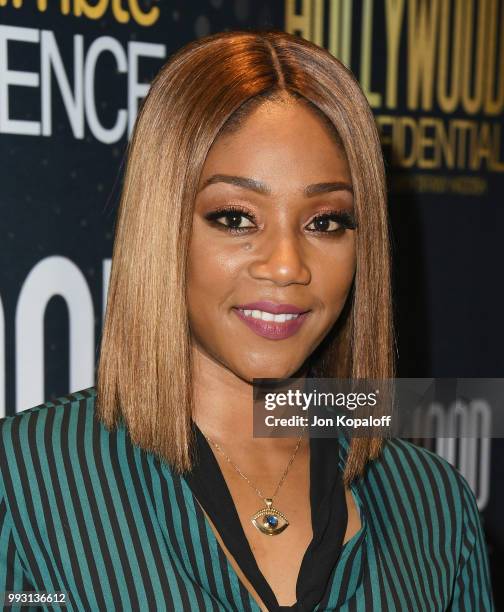 Tiffany Haddish attends Essence Magazine And Hollywood Confidential Present An Evening With Tiffany Haddish at Saban Theatre on July 6, 2018 in...