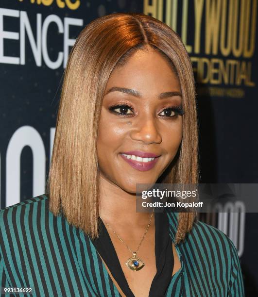 Tiffany Haddish attends Essence Magazine And Hollywood Confidential Present An Evening With Tiffany Haddish at Saban Theatre on July 6, 2018 in...