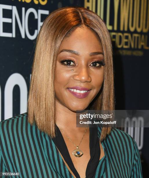 Tiffany Haddish attends Essence Magazine And Hollywood Confidential Present An Evening With Tiffany Haddish at Saban Theatre on July 6, 2018 in...