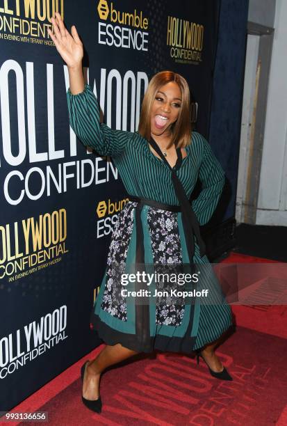 Tiffany Haddish attends Essence Magazine And Hollywood Confidential Present An Evening With Tiffany Haddish at Saban Theatre on July 6, 2018 in...