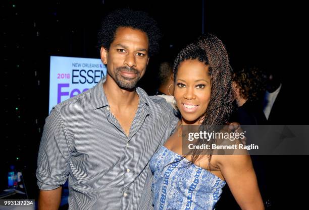 Touré and Regina King attend 'If Beale Street Could Talk' Movie Cast and Filmmakers at Essence Festival 2018 on July 6, 2018 in New Orleans,...