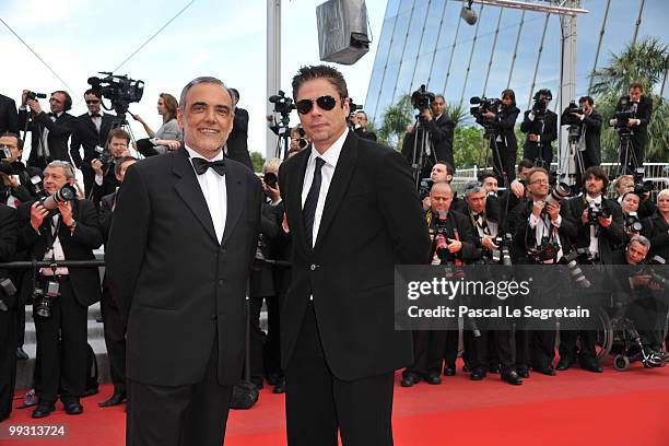 Jury members Alberto Barbera and Benicio Del Toro attend the "IL Gattopardo" Premiere at the Palais des Festivals during the 63rd Annual Cannes Film...