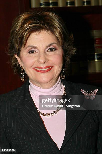 Lawyer Gloria Allred poses during a press conference on May 14, 2010 in Los Angeles, California. Charlotte Lewis alleges that she was sexually abused...