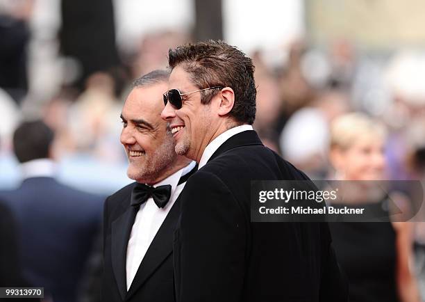 Jurors Alberto Barbera and Benicio Del Toro attend the "IL Gattopardo" Premiere at the Palais des Festivals during the 63rd Annual Cannes Film...