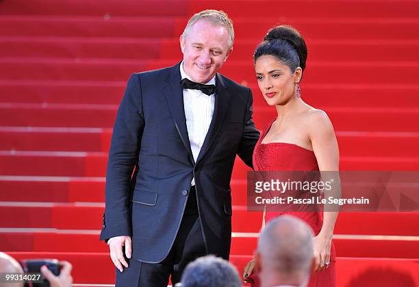 Actress Salma Hayek and Francois-Henri Pinault attends the "IL Gattopardo" Premiere at the Palais des Festivals during the 63rd Annual Cannes Film...