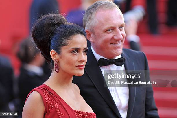 Actress Salma Hayek and Francois-Henri Pinault attends the "IL Gattopardo" Premiere at the Palais des Festivals during the 63rd Annual Cannes Film...